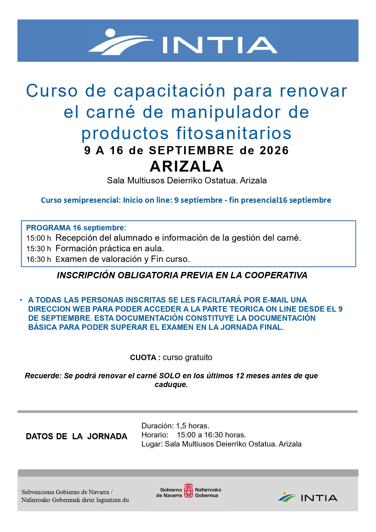 Renovación CARNÉ FITOSANITARIOS Renovación CARNÉ FITOSANITARIOS