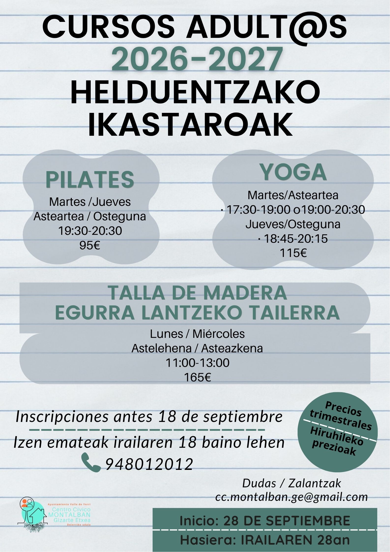 CURSOS PARA PERSONAS ADULTAS 2026-2027 CURSOS PARA PERSONAS ADULTAS 2026-2027